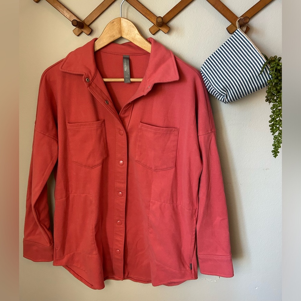 NWOT Coral Button-Up Shacket